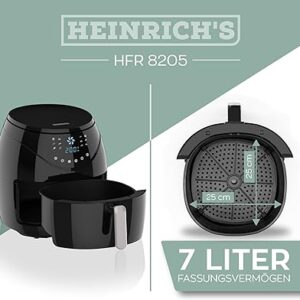 HEINRICHS Hot Air Fryer with Digital LED Touch Display  (1800 W)  (7L XL)HFR 8204